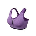thumbnail image 4 of PULLIMORE Women Zipper Sport Bras Seamless High Impact Support Activewear Bra For Gym Yoga Workout (L, Purple), 4 of 9