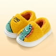 thumbnail image 2 of Otqutp Kids Boys Dinosaur Slippers Cute Fuzzy House Slides Winter Warm Furry Slippers Indoor Non Slip Plush Bedroom Shoes, 2 of 5