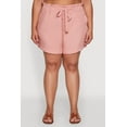 thumbnail image 4 of Womens Plus Size Tie Waist Paper Bag Shorts, 4 of 5