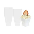 thumbnail image 3 of Restaurantware-2 Ounce Dessert Cups, 100 Square Appetizer Cups - Disposable, Small Size, White Plastic Dessert Shooters, Sturdy, For Fruits, Parfaits, Or Snacks, Use At Parties, Events, 3 of 7