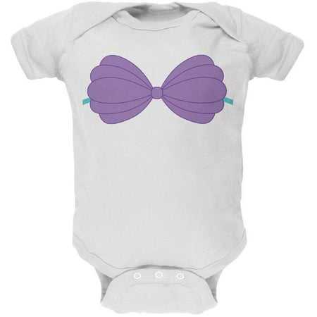 Halloween Purple Shell Bra Costume White Soft Baby One Piece