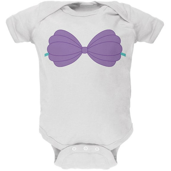 Halloween Purple Shell Bra Costume White Soft Baby One Piece - 18-24 months