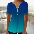 thumbnail image 2 of ZyeKqe Womens Tunic Tops Trendy Short Sleeve Shirts Notch V Neck T-Shirt Casual Summer Blouses Top, 2 of 5