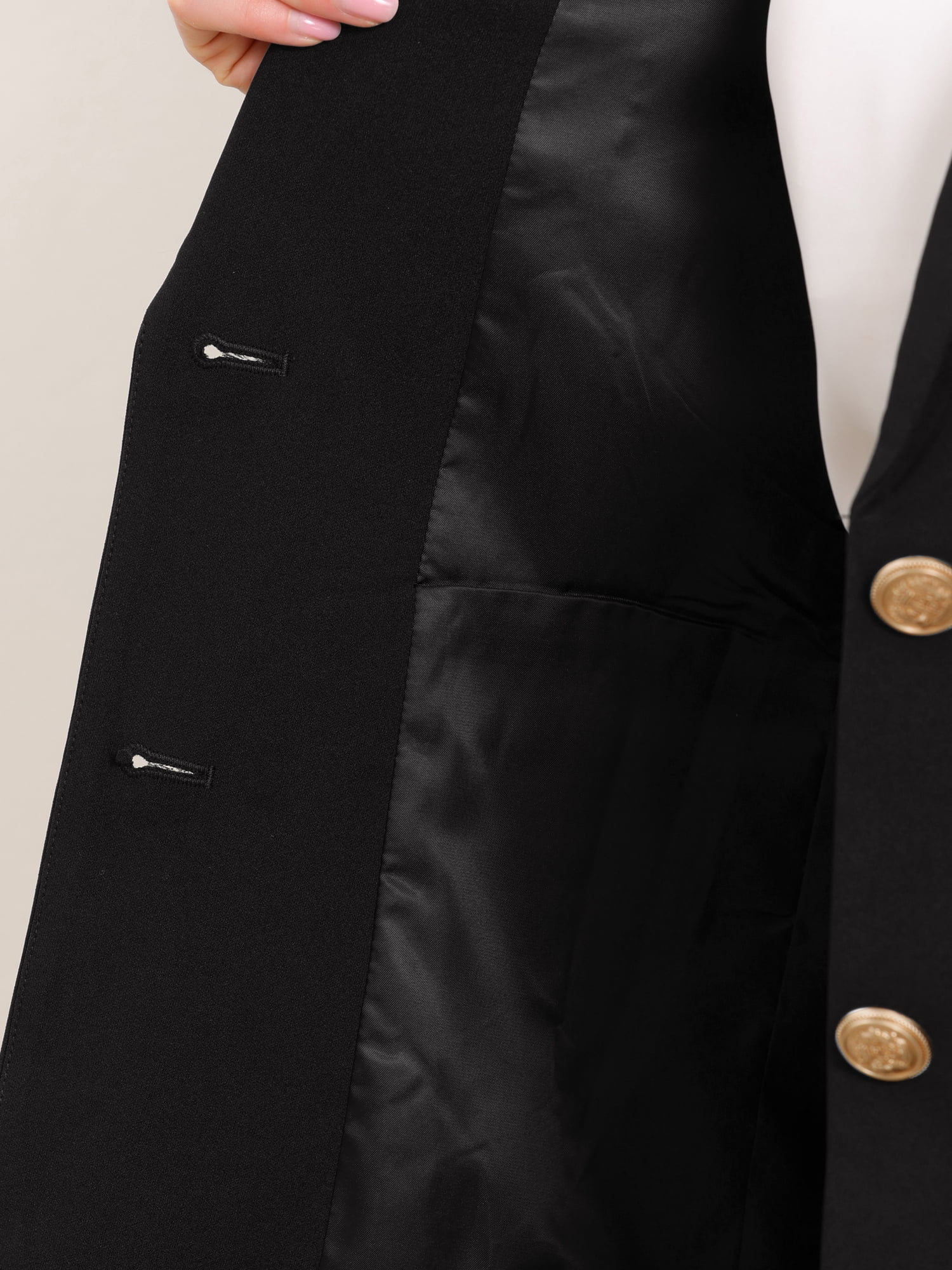 DARING DIVA Women's Business Casual Single Breasted Jacket Office Suit S Black