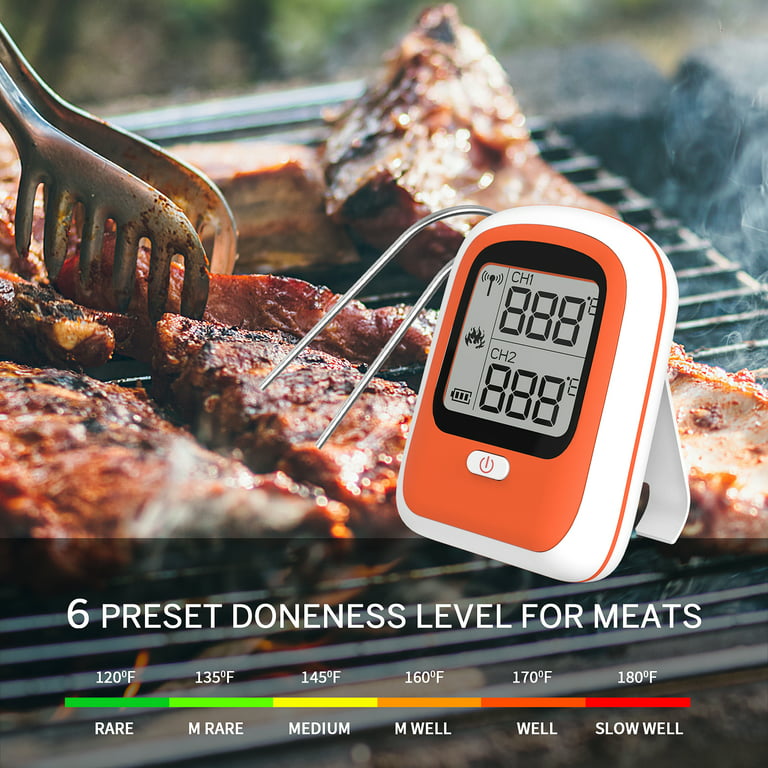 Meat Food Steak Thermometer Wireless Digital Bluetooth Barbecue Thermometer  for Oven Grill BBQ Smoker Kitchen Cooking AlarmTimer