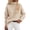 Beige -AC03, variant on Women's Turtleneck Sweater Long Sleeve Fall Winter Top Soft Faux Wool Pullover Sweaters Brown -AC03 XL