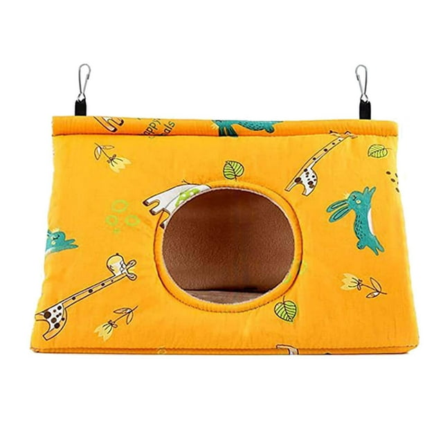 Hamaca cálida para pájaros, hamaca colgante, cobertizo de terciopelo, jaula para cabaña, escondite de pájaros de felpa, cama para dormir para cacatúas , M M