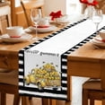 thumbnail image 5 of Summer Lemons Table Runner 70 Inches, Modern Country Truck Bees Black Striped Bed Runner Dresser Scarves Tabletop for Indoor Outdoor Parties/Ceremony/Banquet, 13" x 70", 5 of 9