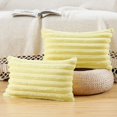 thumbnail image 1 of Set of 2 Faux Wool Plush Decorative Throw Pillow Covers 18x18 Inch Light Blue Fluffy Striped Soft Decorative Cushion Cover for Sofa Bedroom Pillow Shell, 1 of 6