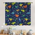 thumbnail image 4 of Dino Curtains for Boys Room, Kids Boys Cartoon Dinosaur Funny Colorful Safari Animals Blackout Window Drapery Treatments for Baby Kids Room Bedroom Living Room Nursery Fabric 2 Panels, 84"x63" Inch, 4 of 5