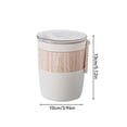 thumbnail image 2 of Yuarrent Taza de desayuno de gran capacidad con cuchara, botella de plástico portátil impermeable, contenedor de agua, tazas para microondas a Mostrada Blanco 620ml, 2 of 6