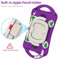 thumbnail image 4 of Mantto Kids Case for iPad 10th Generation 10.9 inch 2022, 360 Rotatable Ring Stand Heavy Duty Rugged Handle with Shoulder Strap-Pencil Holder Case Shockproof Silicone Kids Friendly Cover, Purple, 4 of 9