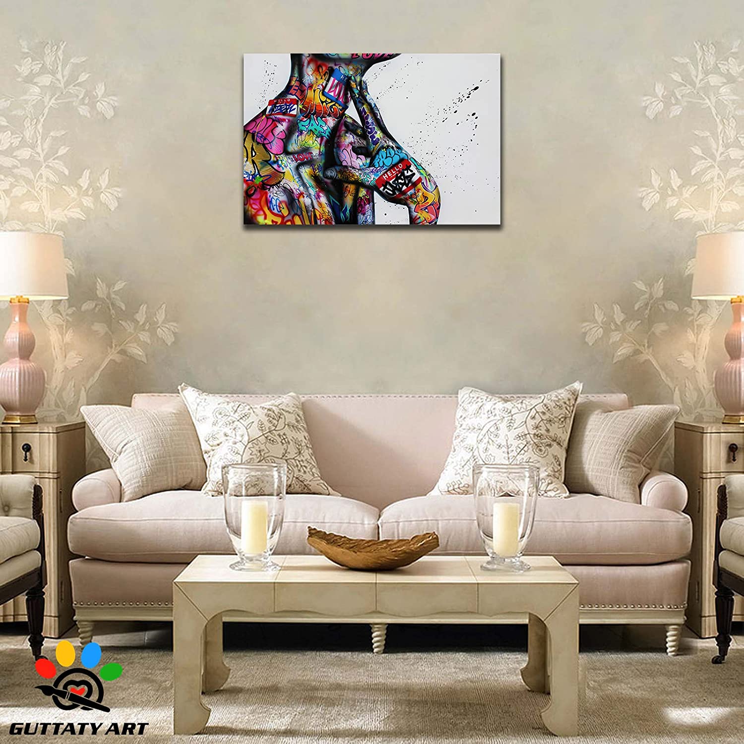 Graffiti Canvas Wall Art,Graffiti Canvas Wall Art,Modern Street Graffiti  Wall Art,Colorful Graffiti Street Wall Art,Body Text Graffiti Art Painting  for Living Room Bedroom Decor 12x18 Inches