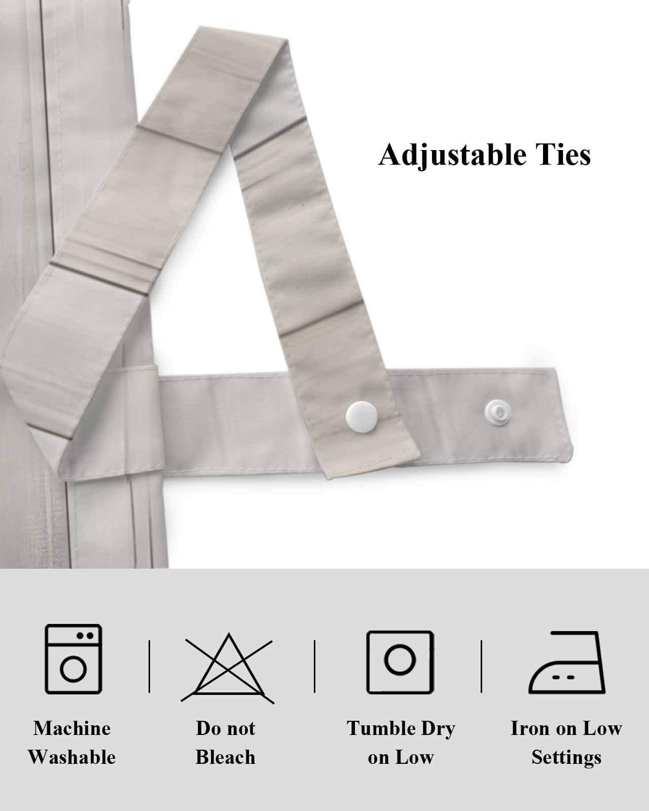 Wood Grain Tie Up Valances Curtain, Beige Mottled Texture Simple Striped Country Kitchen Valances for Windows Decor, Rod Pocket Short Curtains Set for Bedroom/Bathroom, 60"x18"