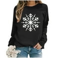 thumbnail image 2 of Puliio Womens Hoodless Sweatshirts Fall Winter Fashion Casual Christmas Print Loose Long Sleeve Crewneck Pullover Fun Comfortable Hoodie No Hooded Sweatshirt For Womens, 2 of 4