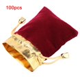 thumbnail image 2 of Bolsa con cordón para bodas, 100 unidades, bolsas de lujo para embalaje de joyas, bolsa con cordón para joyas, diseñada con precisión, 2 of 9
