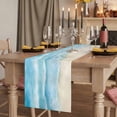 thumbnail image 2 of Table Runners 72 Inches Long Dress Scarves, Blue Beige Waves Farmhouse Kitchen/Dining Table Runner, Coffee Tablerunners, Summer Beach Coastal Nautical Ocean 16x72 Inch, 2 of 9