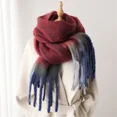 thumbnail image 4 of Nueva moda rayas Mohair bufanda gruesa hombres mujeres invierno sólido borla bufanda estudiantes cálido extendido largo chal pañuelo, 4 of 4
