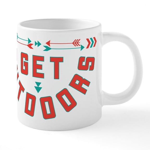 CafePress - Get Outdoors - 20 Oz White Ceramic Mega Mug