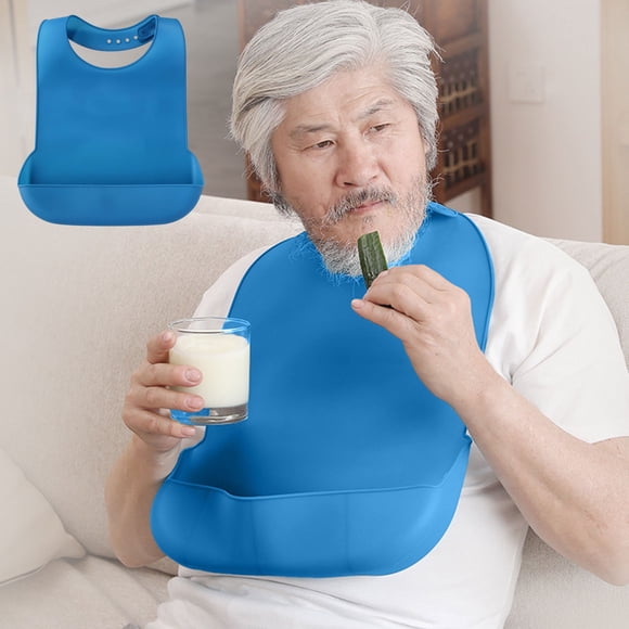 Bib protector para adultos, bebés, ancianos, sillas de ruedas, ajustable, lavable, protección al comer, fácil de usar, portátil, para hogar, cocina, comedor,topliu