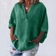 thumbnail image 2 of Vestidos Casuales Para Mujer, Blusas De Mujer De Moda Blusa informal de manga corta con solapa y cuello halter para mujer, color liso, con mangas 3/4, 2 of 5