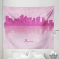 thumbnail image 1 of Massachusetts Tapestry, Monochrome Pastel Toned City Silhouette Buildings and Skyscrapers, Fabric Wall Hanging Decor for Bedroom Living Room Dorm, 5 Sizes, Pale Pink Pale Fuchsia, by Ambesonne, 1 of 1