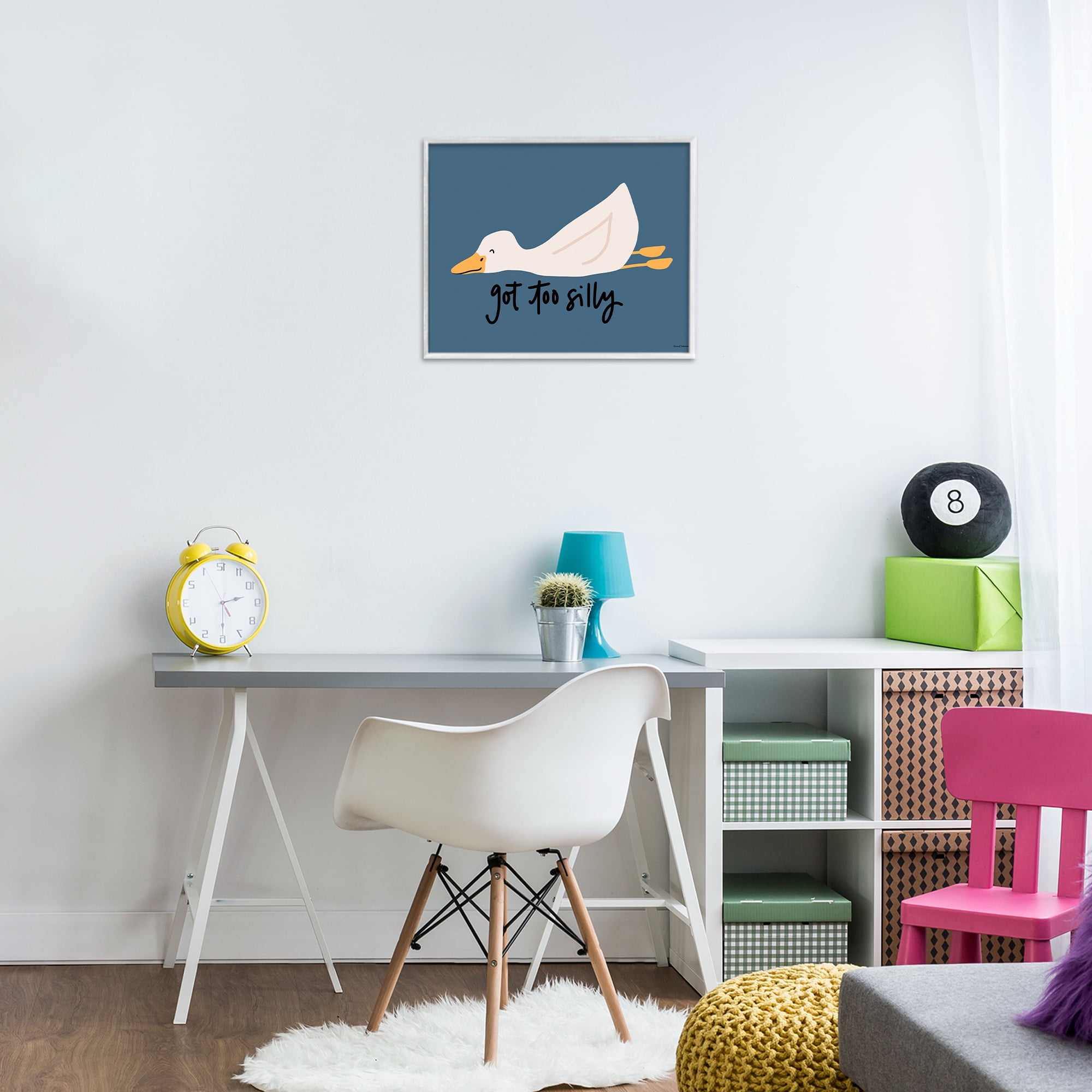 Stupell Industries Got Too Silly Duck White Framed Giclee Art, design by Rachel Nieman