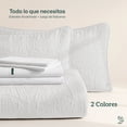 thumbnail image 2 of Edredón Queen Ligero y Juego de Sábanas con Fundas de Almohada Decorativas 7 Piezas Dreamlab Moneda Blanco, 2 of 10