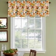 thumbnail image 4 of 2 Pack Valances for Windows, Watercolor Floral Window Valances for Living Room/Bedroom/Bathroom, Spring Poppy Daisy Flowers Botanical Beige Light Filtering Kitchen Curtain Valance 42"W x12" L, 4 of 9