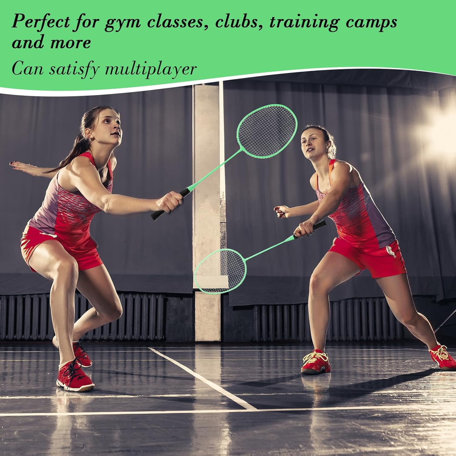 12 Pcs Badminton Rackets Bulk with 18 Nylon Badmintons, Shuttle Set for Beginners Advanced Player Backyard Gym Beach Outdoor