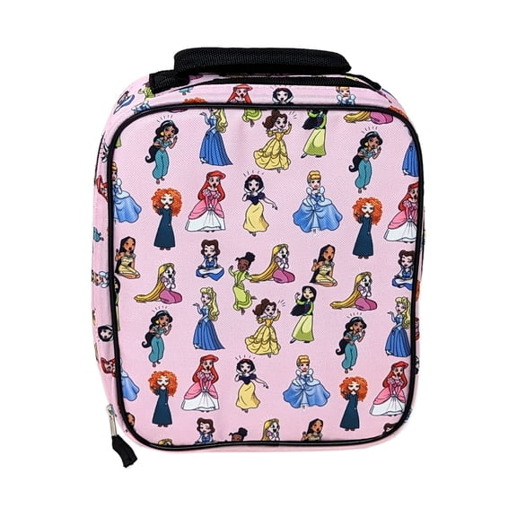 Disney Princesses Insulated Lunch Bag Vertical Girls Pink Rapunzel Tiana