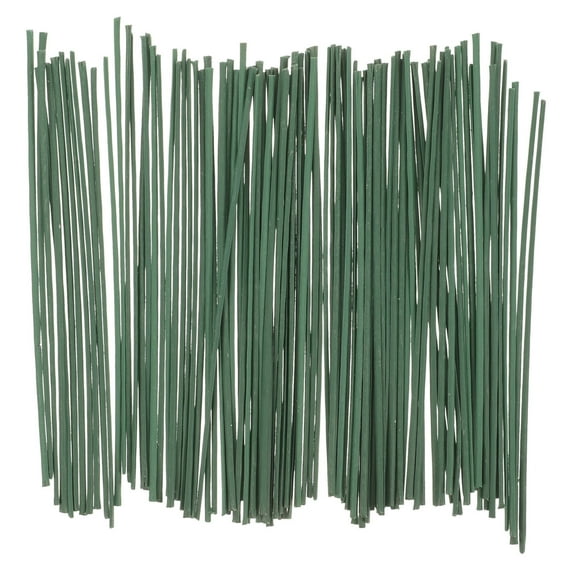 OATIPHO 100Pcs Metal Flower Rods Green Floral Wire for Crafting Wedding and Party Decorations