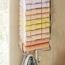 Hovmgk Wall Mounted Towel Organizer, No Punch Extractable Sock & Panty Holder, Clear & Gray Plastic Household Storage, Efficient Bathroom or Laundry Room Organization