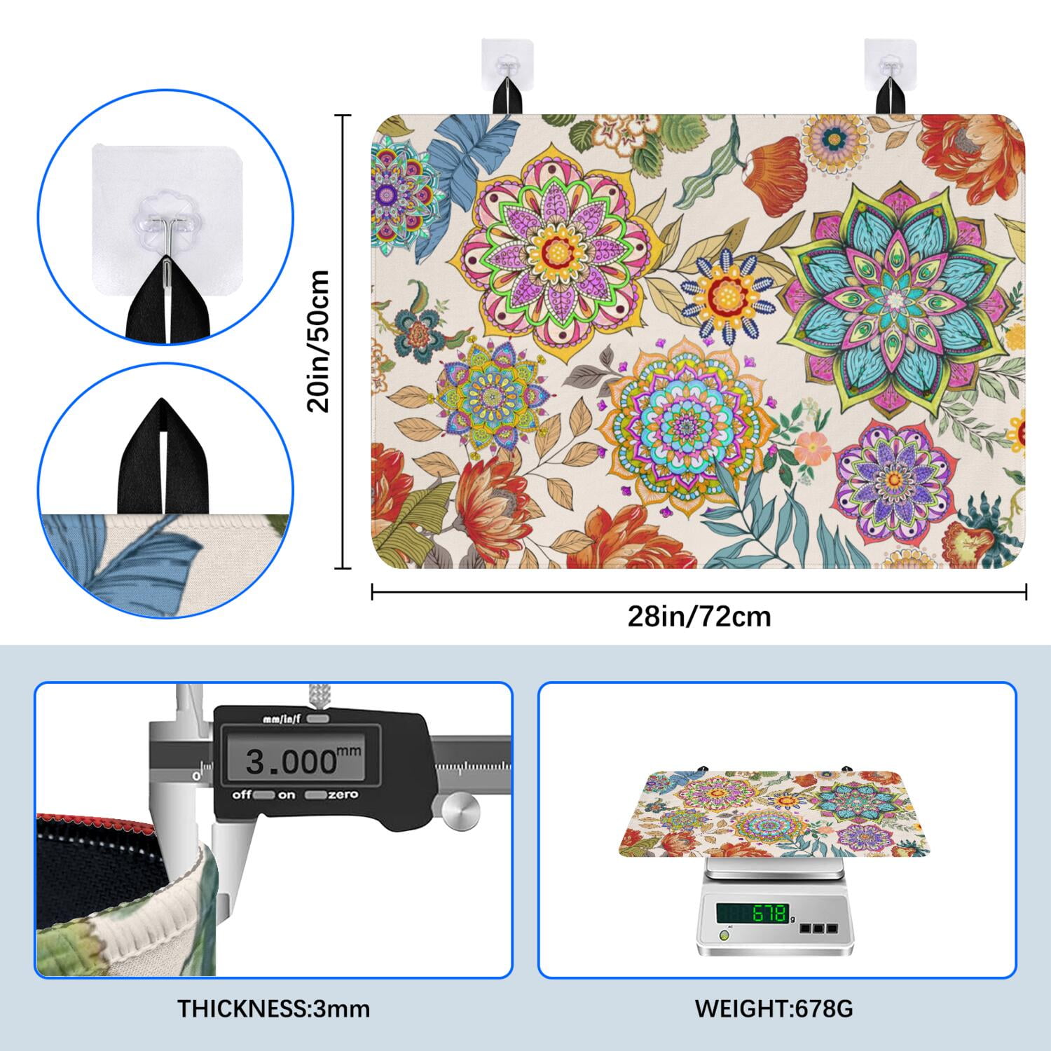 Floral Stove Top Covers for Electric Stove, Cactus and Succulent Stove Top Cover Protector, Thick Induction Cooktop Protector, Heat Resistant Range Ceramic Stove Top Covers Mat, Dish Drying Mat
