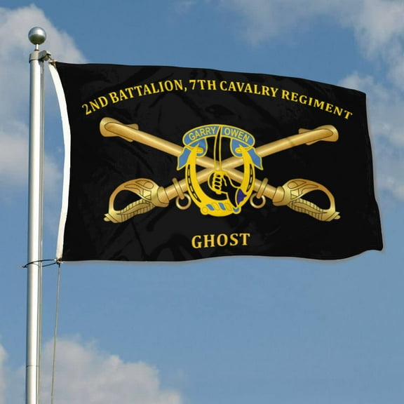 2nd Battalion, 7th Cavalry Regiment Ghost 1st Cavalry Division US Army Flag 3x5Feet Outdoor Indoor Decoration Flag with Brass Grommets