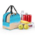 thumbnail image 6 of Horeoi Boards and Beach Pattern Lunch Bag for Work Picnic Travel Use Thermal Tote with Front Pocket for Women Men Students, 6 of 7