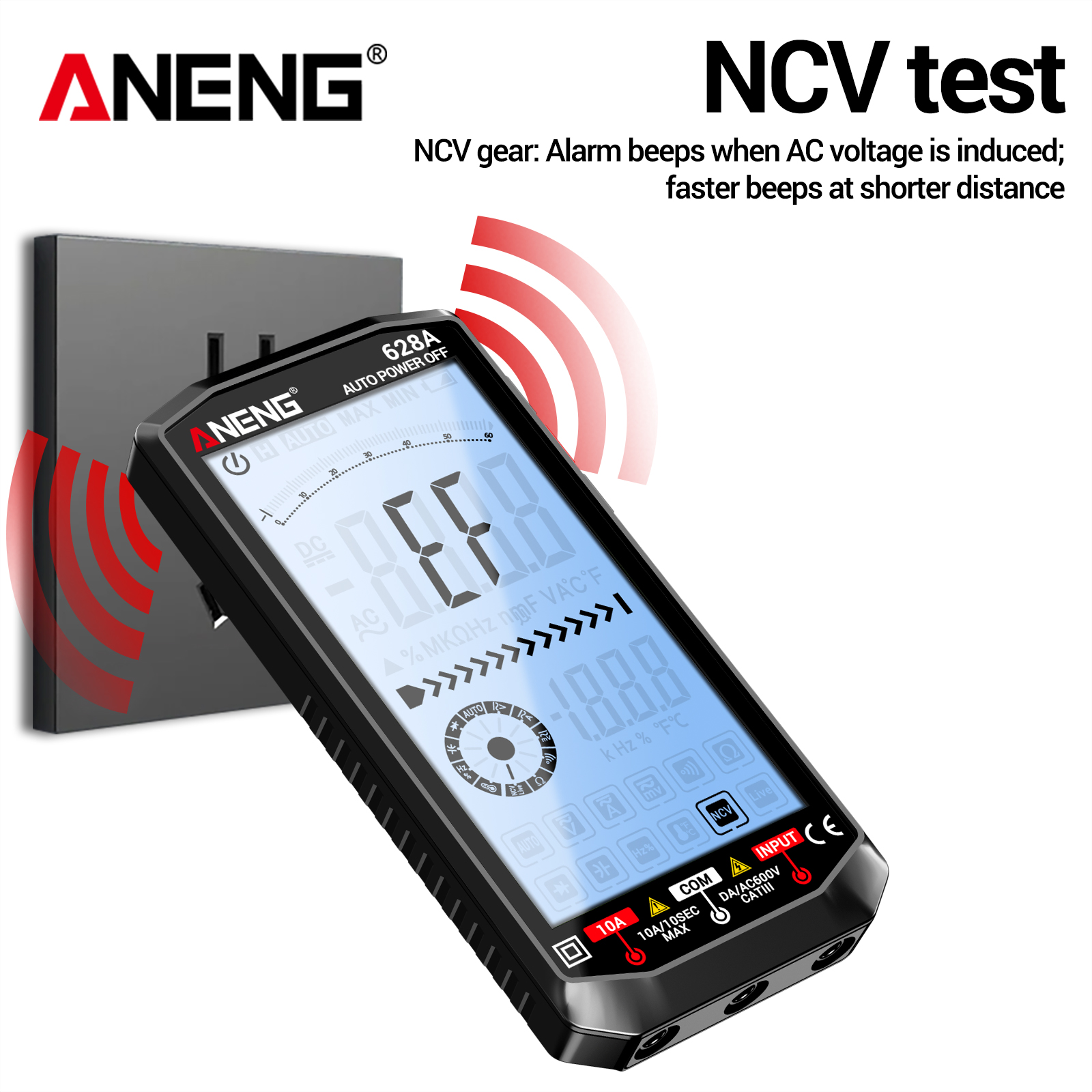 ANENG Digital Multimeter 628A 4.5" Large Backlit Screen