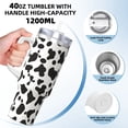 thumbnail image 3 of 40zo Ice Bar Cup With Handle Double Insulation Large Capacity Rust Prevention For Daily Travel And Other Scenes Simple Cow Print Pattern, Vector Art Style_3, 3 of 8