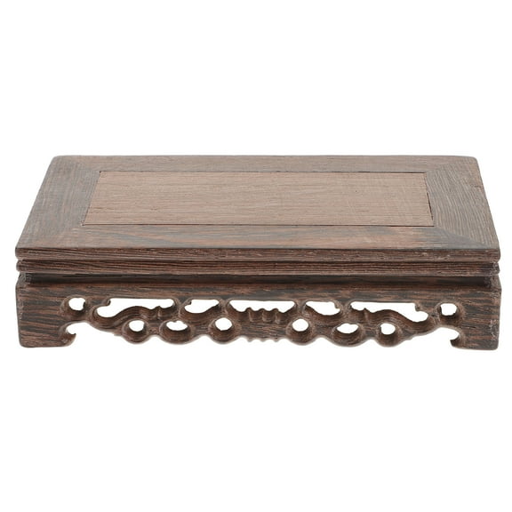 Rectangular Wooden Seat Decorative Base Square Flowerpot Table Lamp Plant Stand Potted