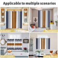 thumbnail image 6 of Modern Brown Blue Kitchen Curtains Short 45 Inch Length, Boho Contemporary Geometric Striped Grommet Top Bedroom Living Room Curtains, Light Filtering Cafe Curtain Drapes 2 Panels Set 84''x45'', 6 of 9