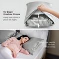 thumbnail image 6 of AUQ Satin Pillowcase,Similar to Silk Pillow Cases Queen Size Set of 2,Cooling Pillow Case Covers with Envelope Closure,Room Decor Valentine Gifts for Women Men,Silver Grey,20x30 Inches,2pcs, 6 of 8