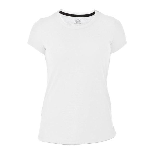 Playera Fruit Of The Loom para Mujer, Cuello Redondo Manga Corta Blanco Talla CH
