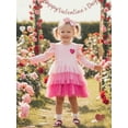 thumbnail image 5 of Miaouyo 1-5T Kids Baby Girls Valentine's Day Outfits Fashionable Heart Embroidery Long Sleeves Round Neck Dress with Headband Clothing Set, 5 of 9