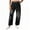Black, variant on Womens Low Rise Baggy Barrel Horseshoe Jeans Patchwork Denim Pants with Pockets