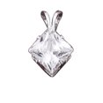 thumbnail image 1 of Sterling Silver 16" .8mm Box Chain Princess Cut Cubic Zirconia Pendant Necklace, 1 of 2