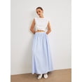 thumbnail image 2 of Womens Summer Long Skirt High Waist Pleated A-Line Casual Flowy Fairy Skirts Blue L, 2 of 8