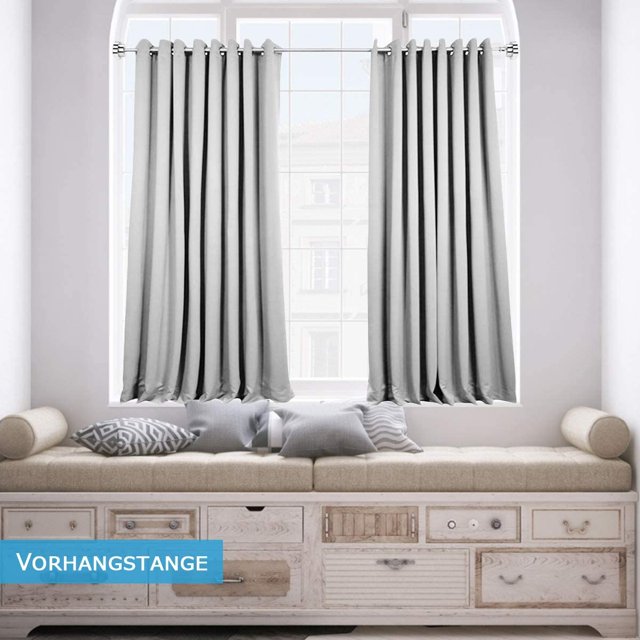 Barra telescópica de acero inoxidable sin taladrar - Longitud ajustable para toallero, cortina de baño, barra de cortina, barra de ropa, barra de ropa (50 (55-85 cm) ZefeiWu 9024735310303