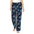 thumbnail image 1 of Fotbe Blue Butterfly Pantalones de Pijama para Mujer, Pantalones de Dormir, Pantalones Pj con Cordón y Bolsillos-XX-Large, 1 of 6