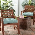 thumbnail image 2 of Greendale Home Fashions Tufted Outdoor 20'' x 20'' Seat Cushion, Set of 2, Seaglass, 2 of 7