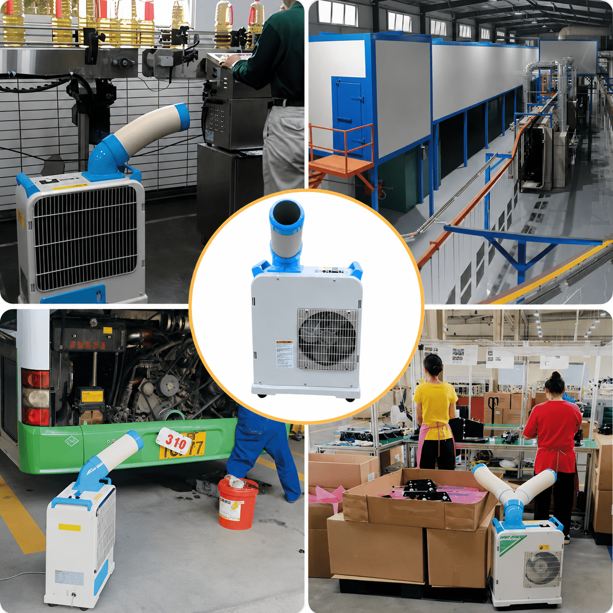 6000Btu Industrial Spot Air Conditioner, R32 Portable Air Conditioner, Mobile Spot Cooler for Garage Workshop Warehouse,Outdoor Use